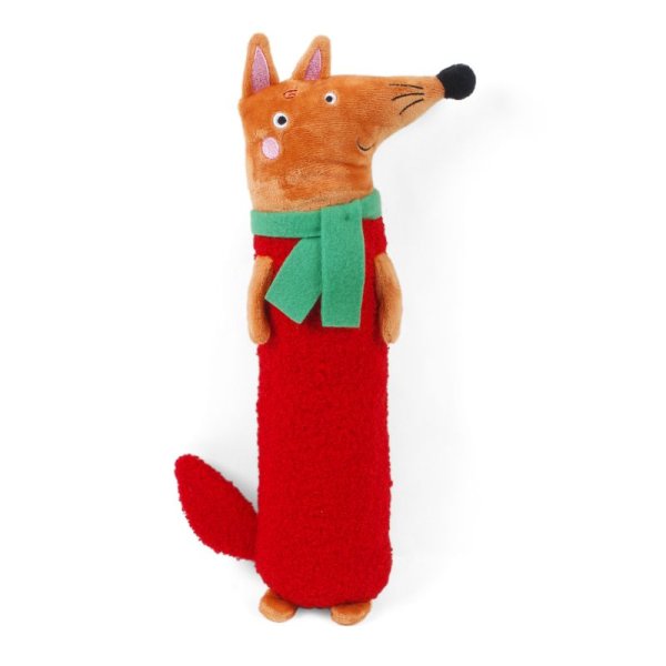 Fox playing with dog hot sale toy