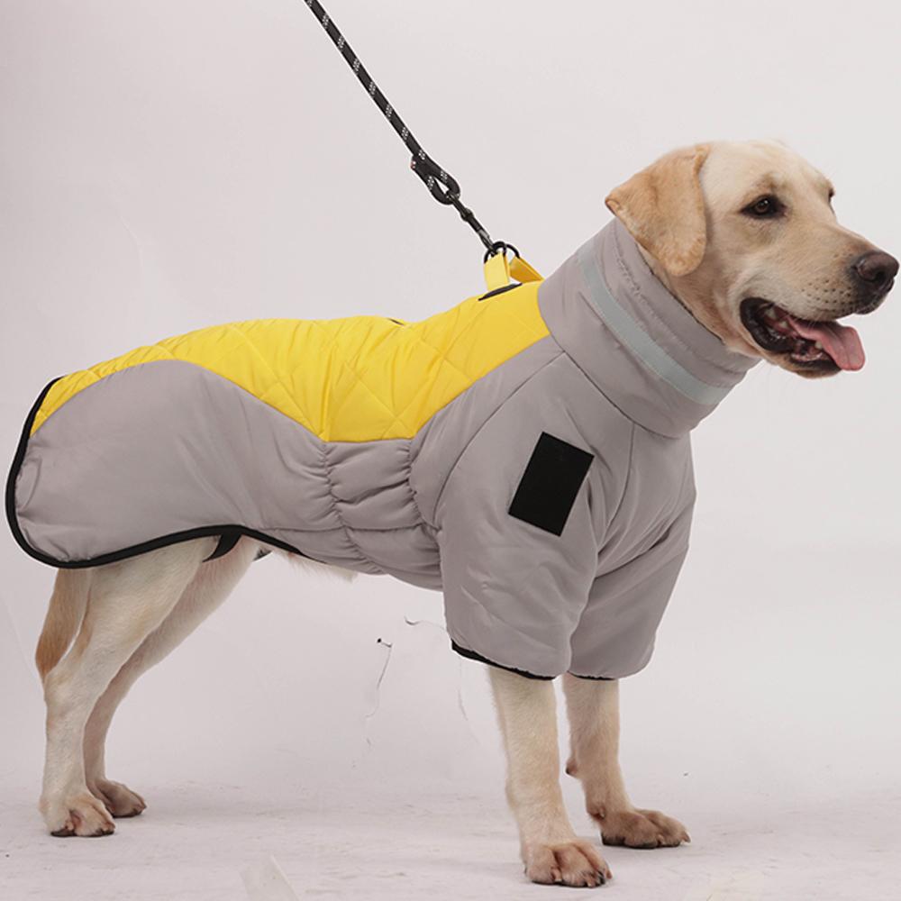 Large Dog Coat in Yellow and Grey