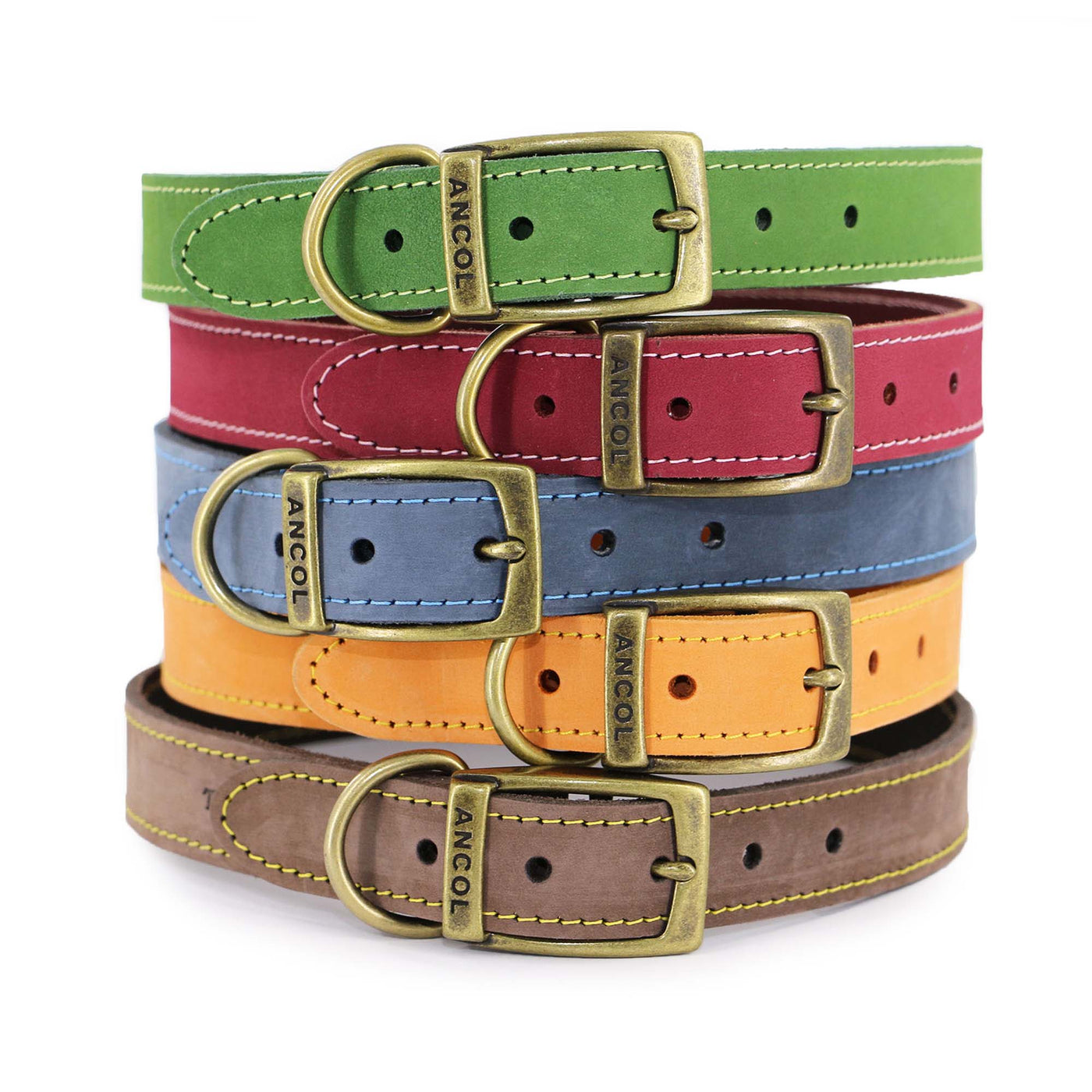 Ancol Timberwolf Sable Leather Dog Collar