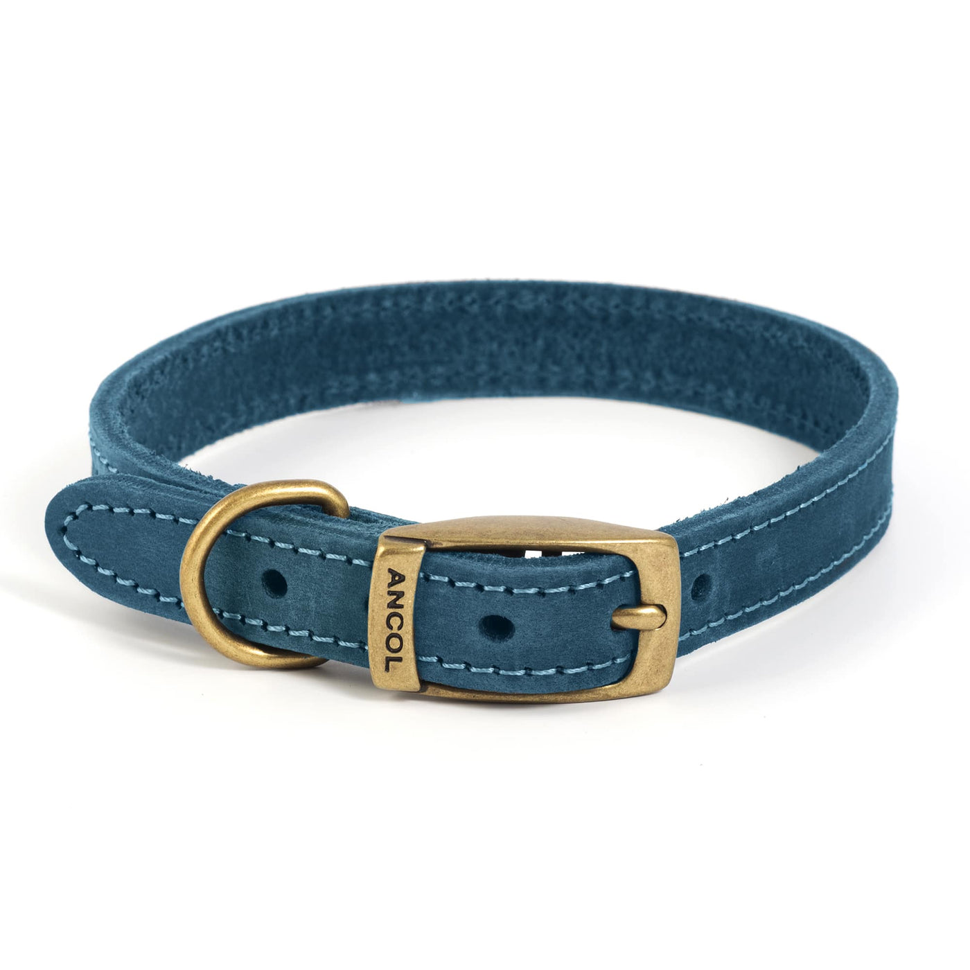 Ancol Timberwolf Blue Leather Dog Collar
