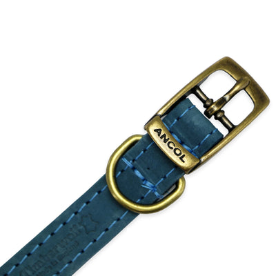 Ancol Timberwolf Blue Leather Dog Collar