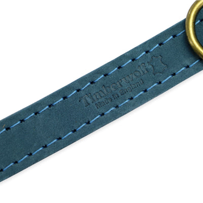 Ancol Timberwolf Blue Leather Dog Collar