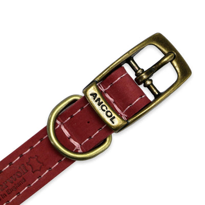 Ancol Timberwolf Raspberry Leather Dog Collar