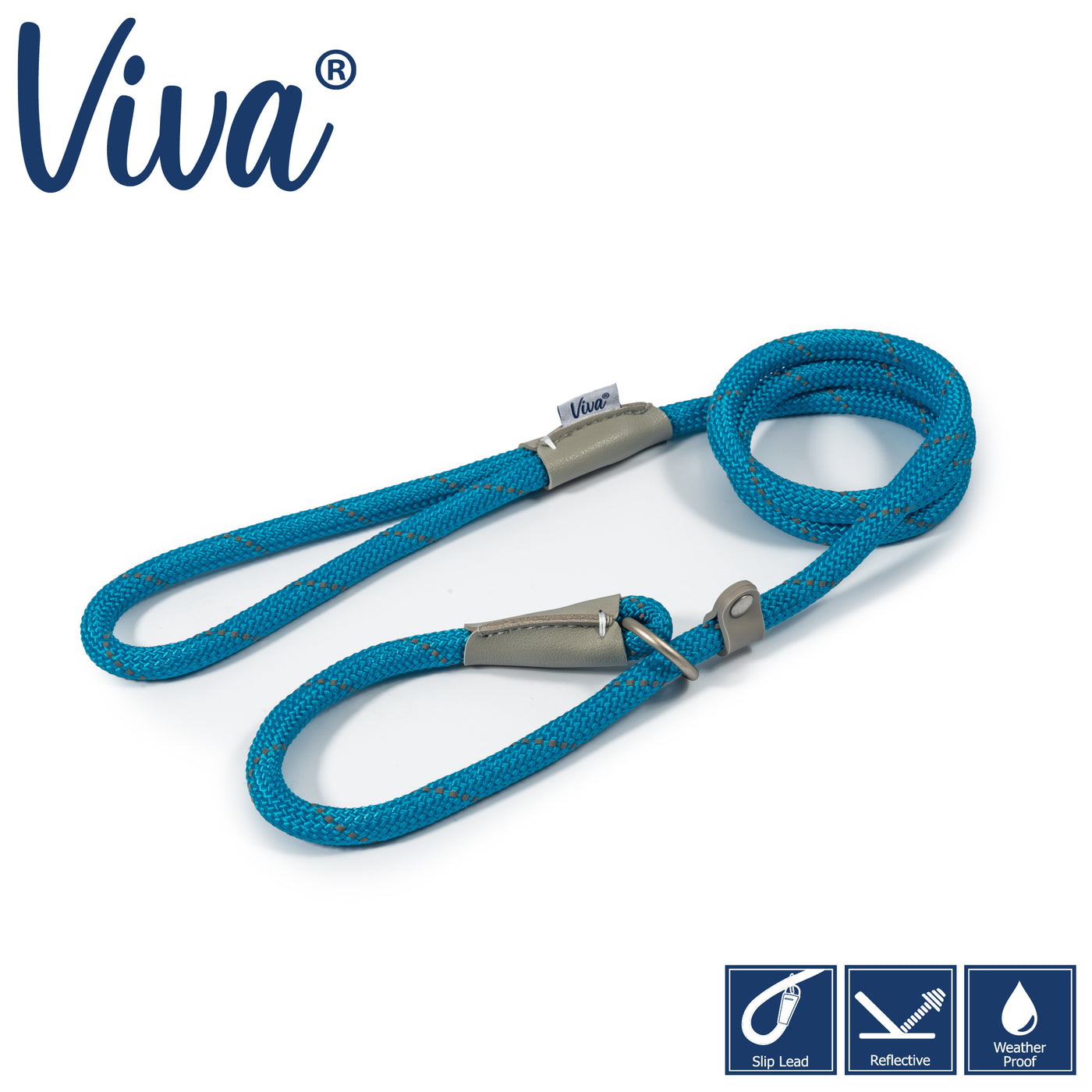Ancol Viva Rope Slip Reflective Blue 1.2m x 10mm