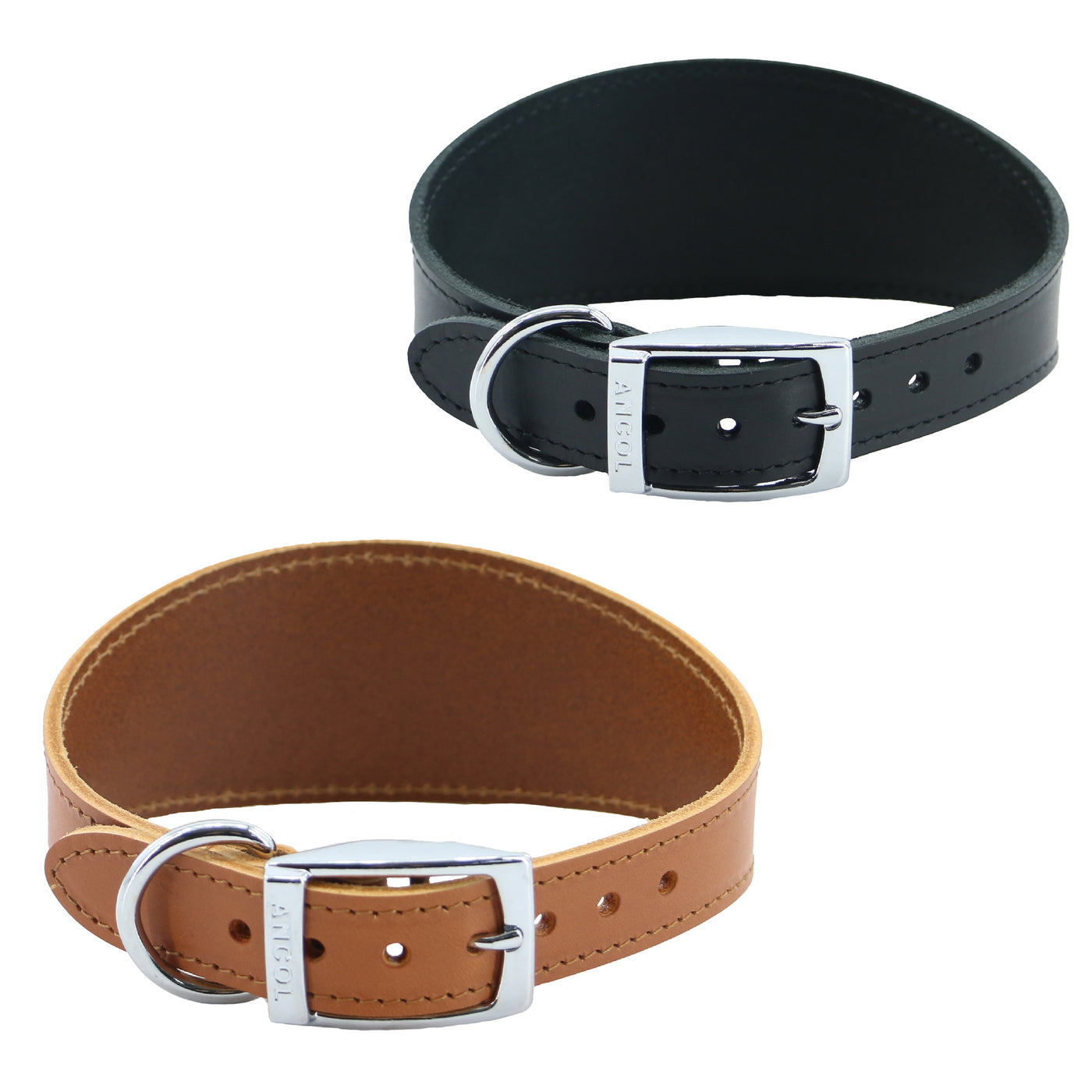 Ancol Whippet Black Leather Collar