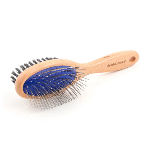 Ancol Ergo Wood Handle Double Sided Brush