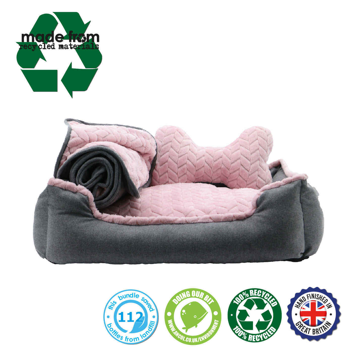 Cozy Cuddle Bed Set for Small Dogs and Puppies in Pink