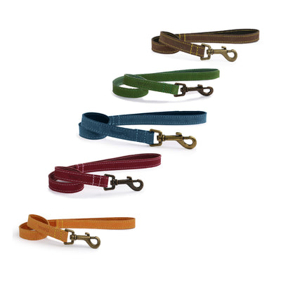 Ancol Timberwolf Leather Dog Lead - Blue