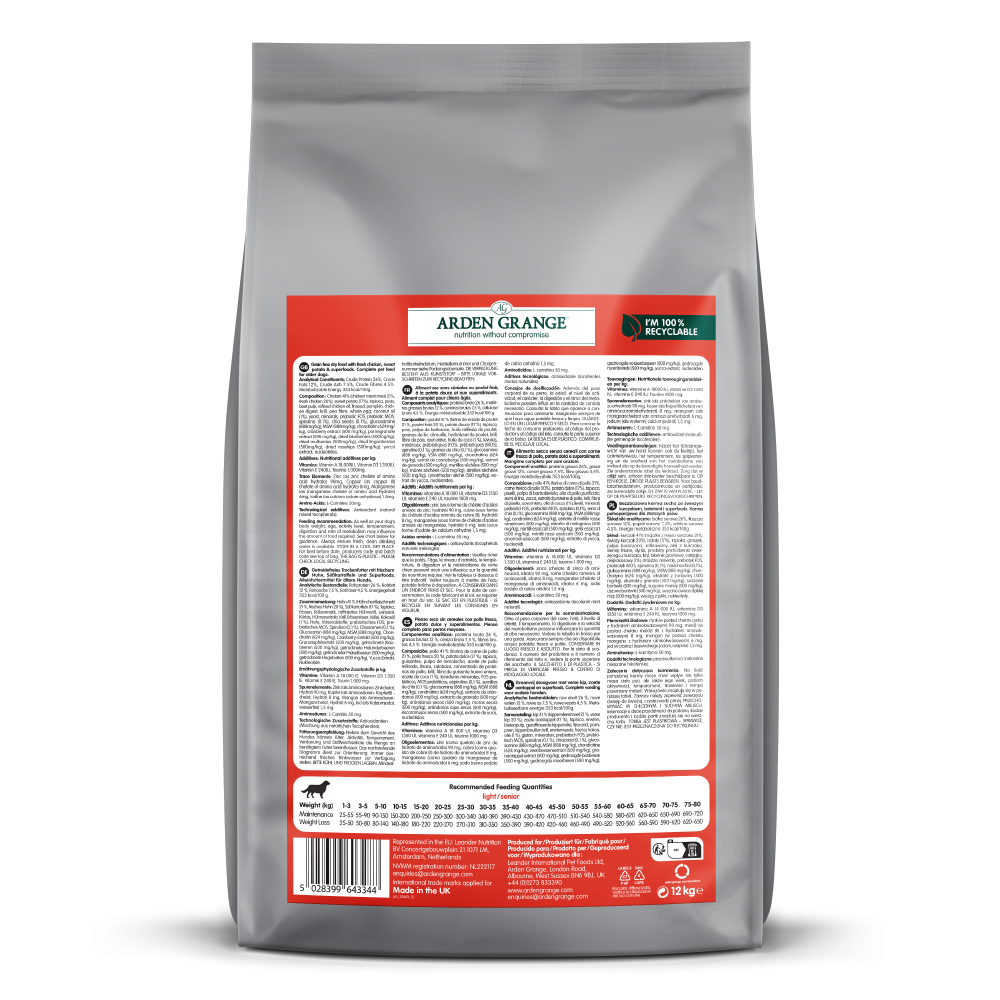 Arden Grange Grain Free Light/Senior Chicken & Superfoods