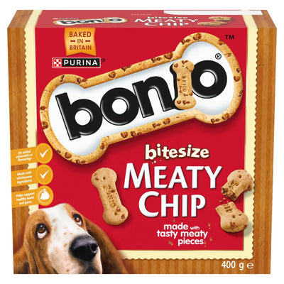 BONIO Meaty Chip Bitesize Dog Biscuits 400g | Crunchy & Low Fat ...