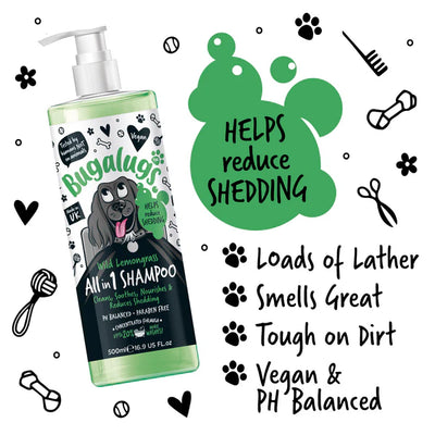 Bugalugs All in 1 Wild Lemongrass Dog Shampoo 250ml