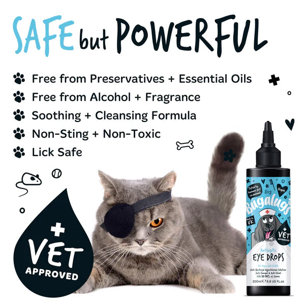 Bugalugs Antiseptic Eye Drops for Dogs, Cats & Pets