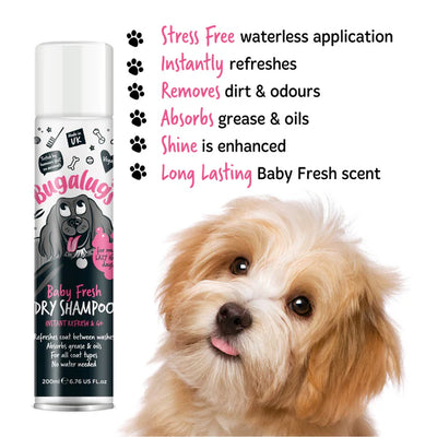 Bugalugs Baby Fresh Dry Shampoo for Dogs