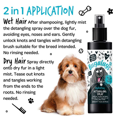 Bugalugs Fragrance Free Hydrating Detangling Spray for Dogs