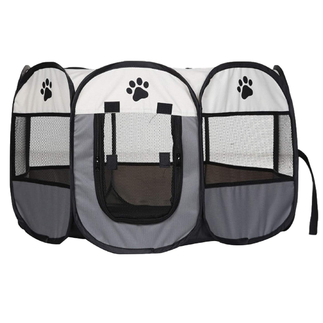Portable Pet Playpen Grey (73x73x43cm)