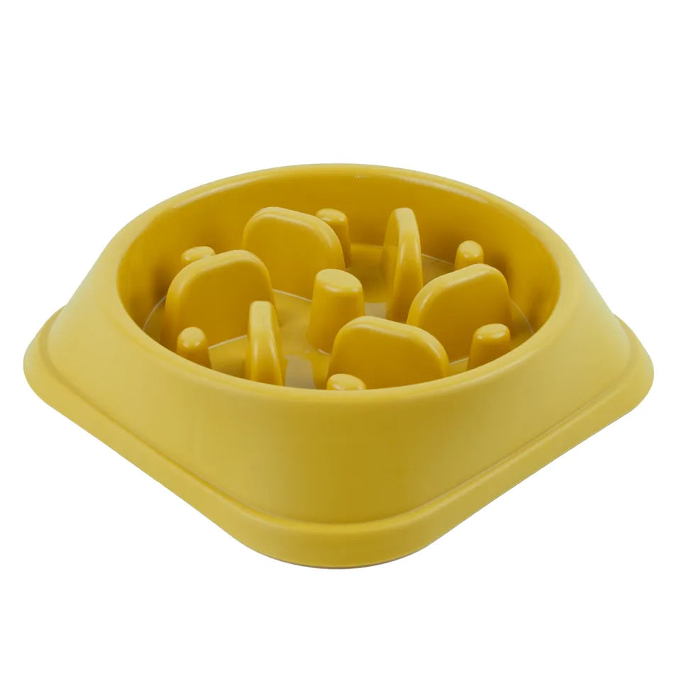 Slow Feeding Dog Bowl Yellow