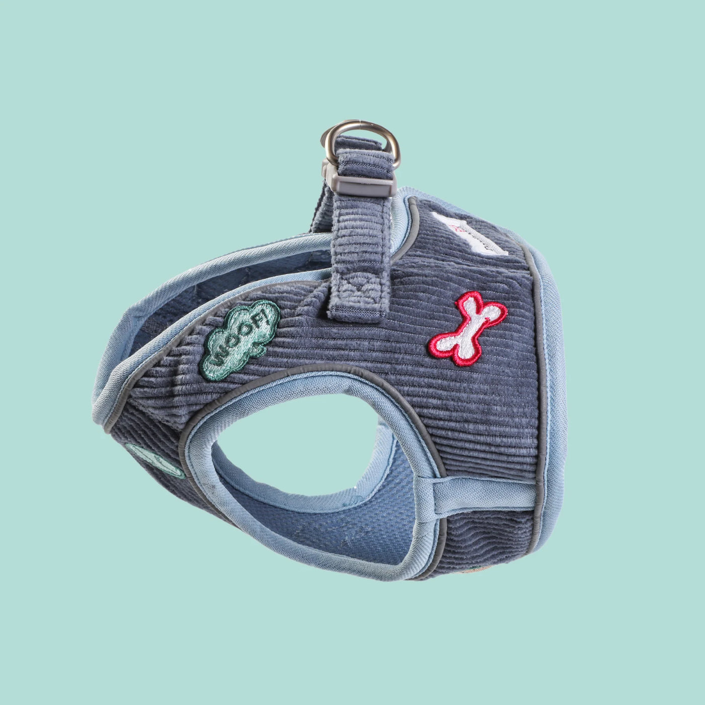 Doodlebone Dinky Dog Snappy Harness in Blue Cord