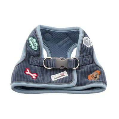Doodlebone Dinky Dog Snappy Harness in Blue Cord