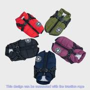 DryDogs Wintro Quilted Waterproof Dog Coat with Harness Built In - Navy