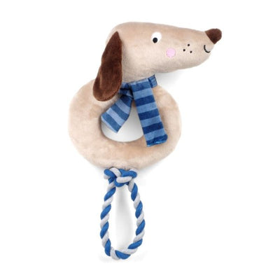 Frankie sausage Rope Ring Toy by Zoon