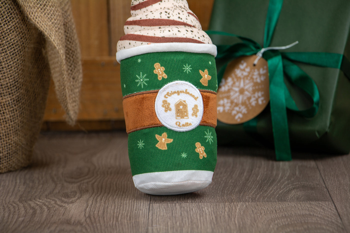 Gingerbread Latte Festive Dog Toy by Ancol