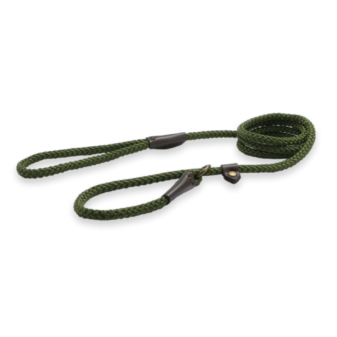 Ancol Heritage Rope Slip Lead Green 1.5m x 8mm