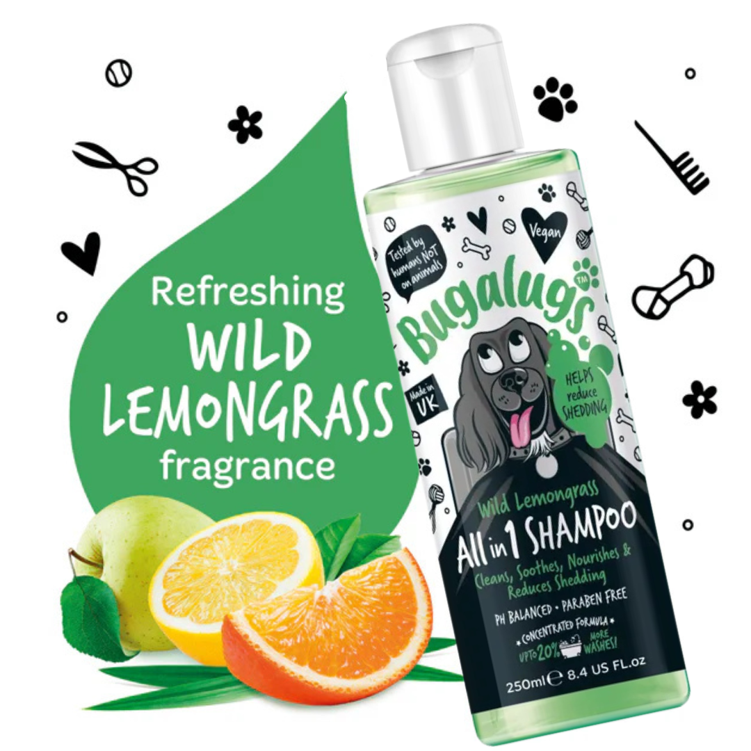 Bugalugs All in 1 Wild Lemongrass Dog Shampoo 250ml