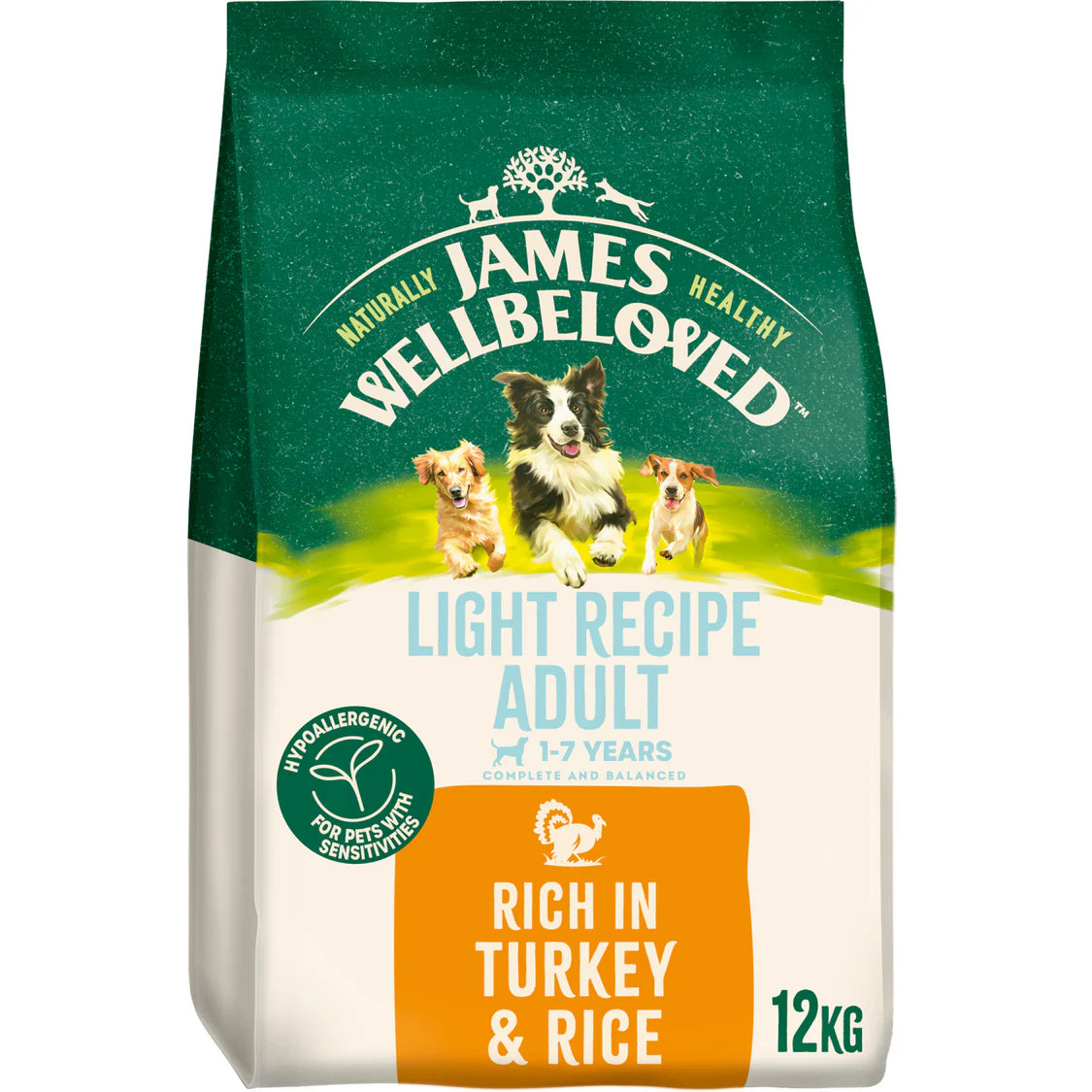 James Wellbeloved Adult 'Light' Turkey & Rice Dry Dog Food 12kg