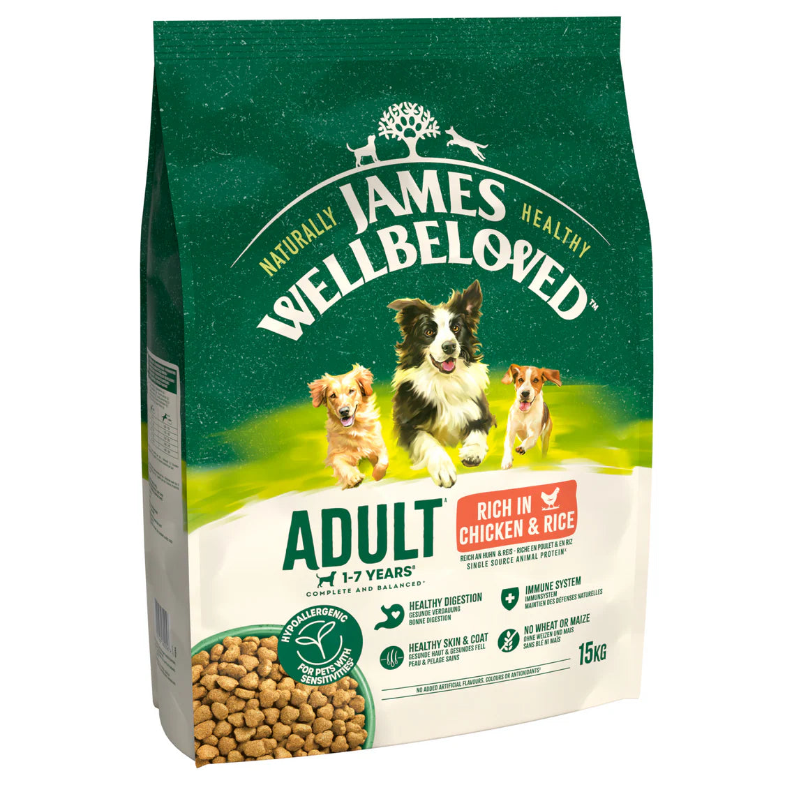 James Wellbeloved Adult Chicken & Rice Dry Dog Food 15kg