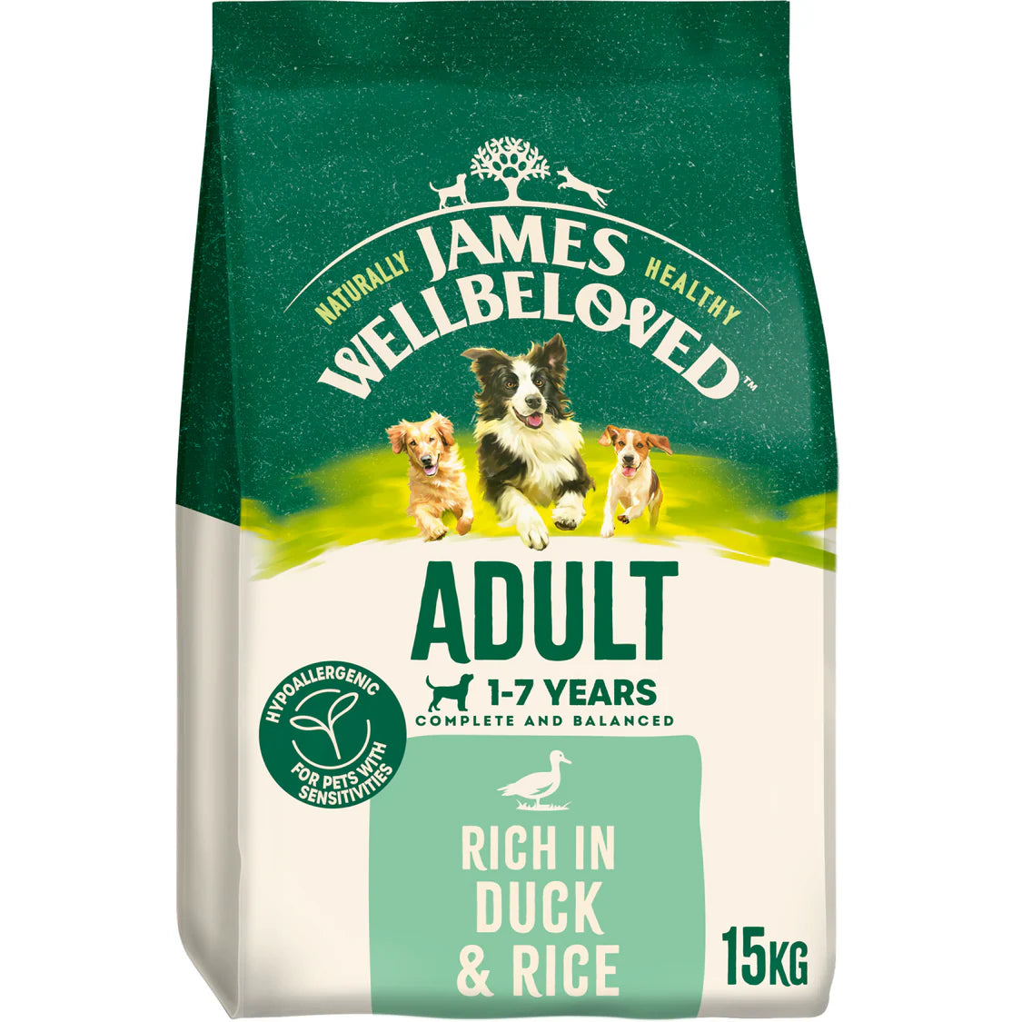 James Wellbeloved Adult Duck & Rice Dry Dog Food 15kg