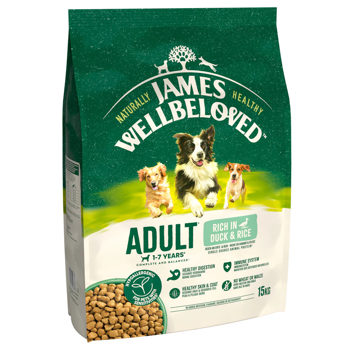 James Wellbeloved Adult Duck & Rice Dry Dog Food 15kg