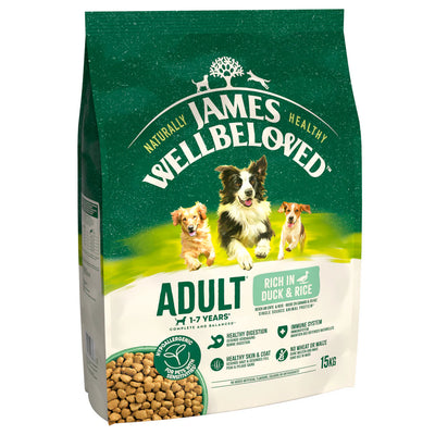 James Wellbeloved Adult Duck & Rice Dry Dog Food 15kg