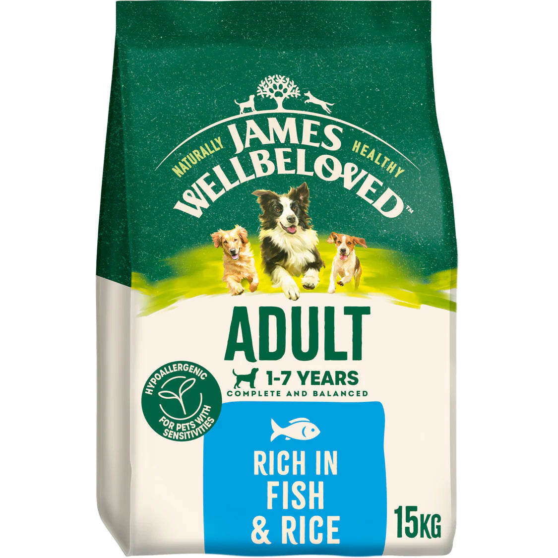 James Wellbeloved Adult Fish & Rice Dry Dog Food 15kg