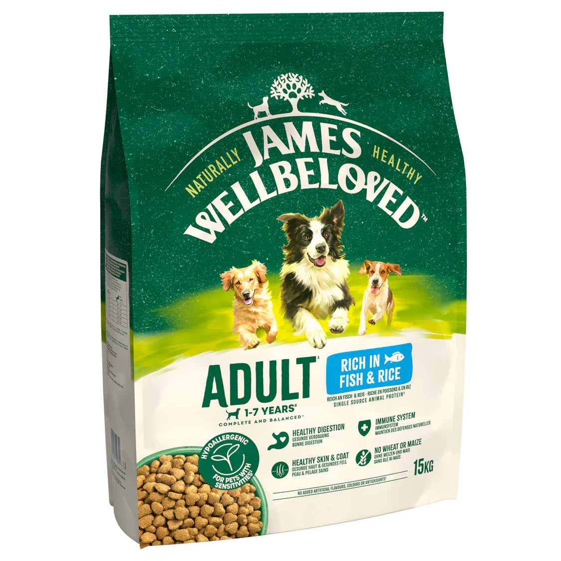 James Wellbeloved Adult Fish & Rice Dry Dog Food 15kg