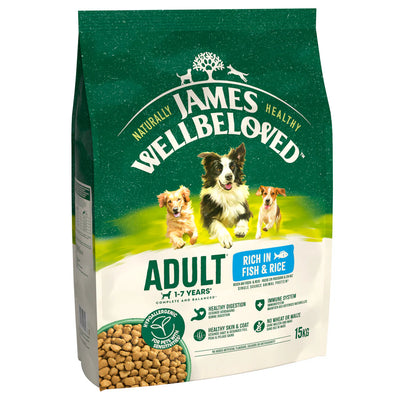 James Wellbeloved Adult Fish & Rice Dry Dog Food 15kg