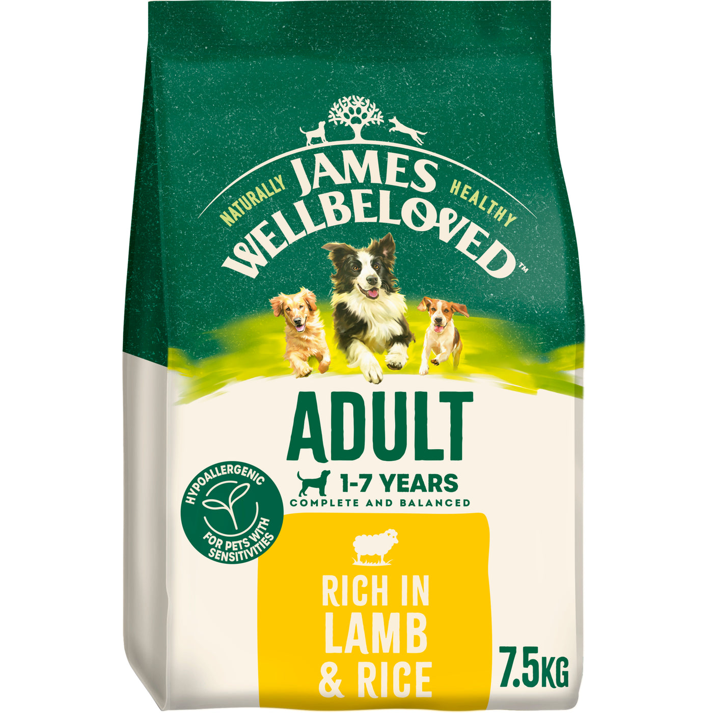 James Wellbeloved Adult Lamb & Rice Dry Dog Food 7.5kg