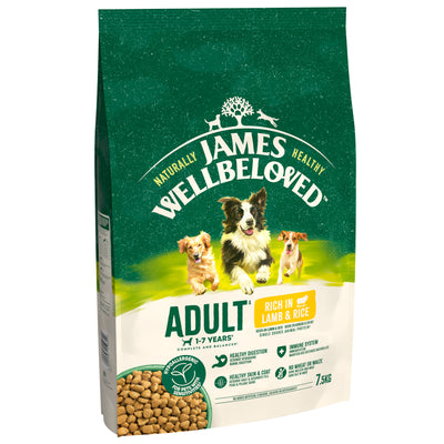 James Wellbeloved Adult Lamb & Rice Dry Dog Food 7.5kg