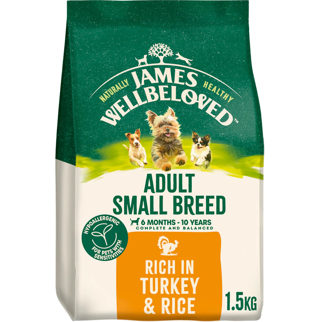 James Wellbeloved Adult Small Breed Turkey & Rice 1.5kg