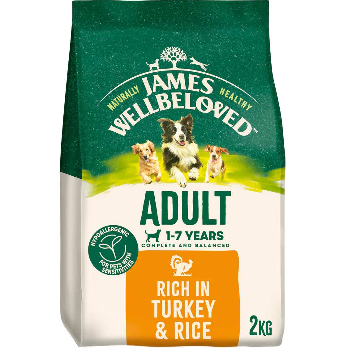 James Wellbeloved Adult Turkey & Rice Dry Dog Food 2kg