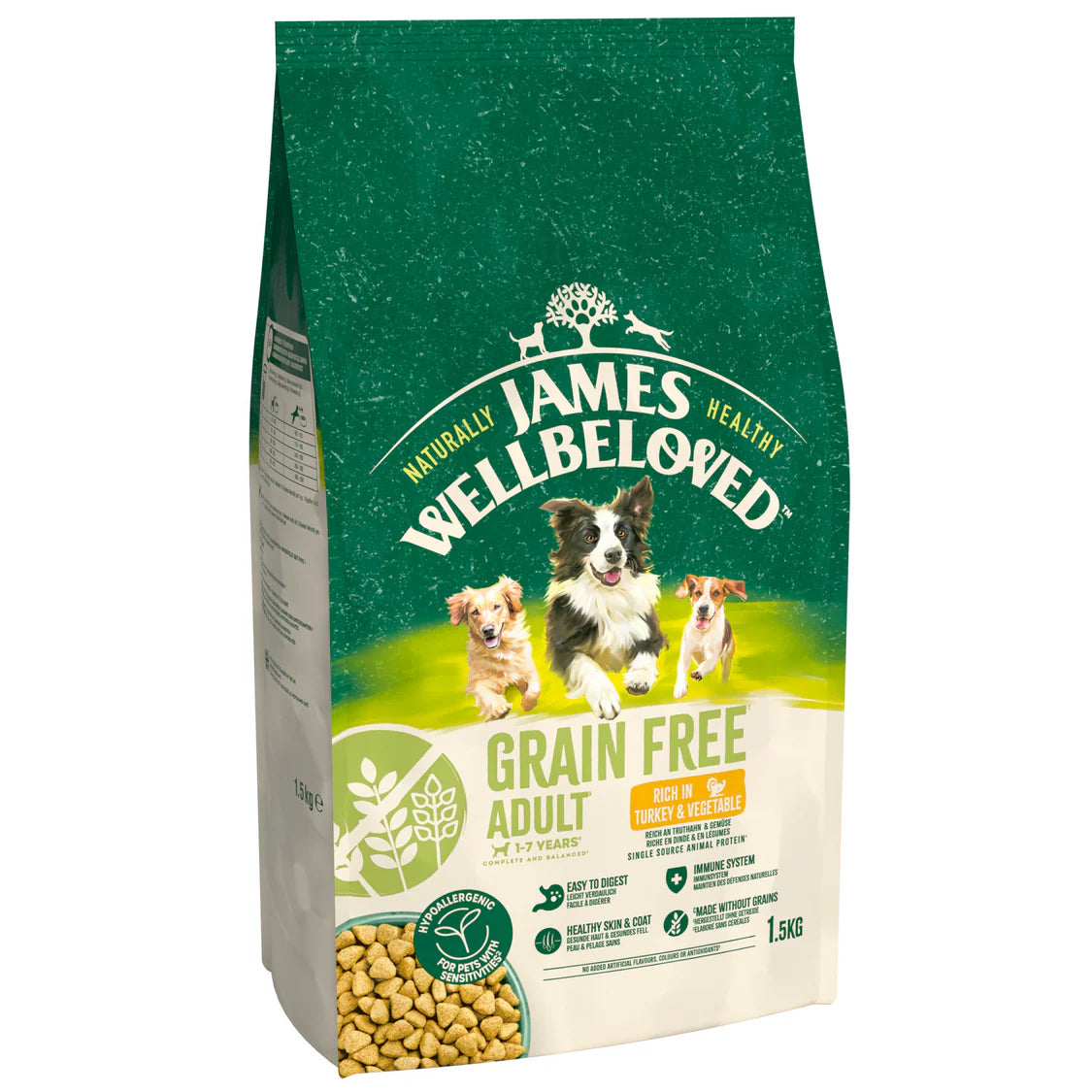 James Wellbeloved Grain Free Adult Small Breed Turkey & Veg 1.5kg