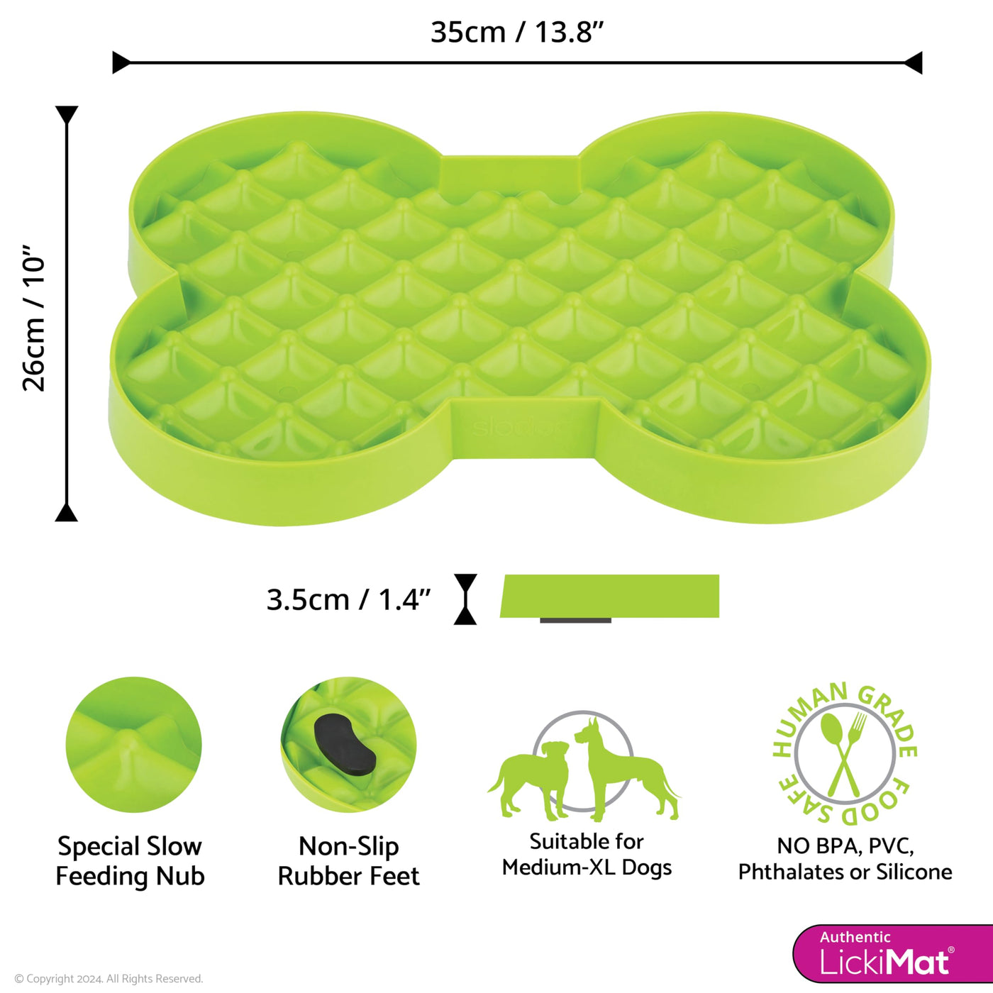 LickiMat SloDog® Green Slow Feeder Plate