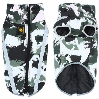 Warm Padded Camouflage Body warmer in Black, White & Green
