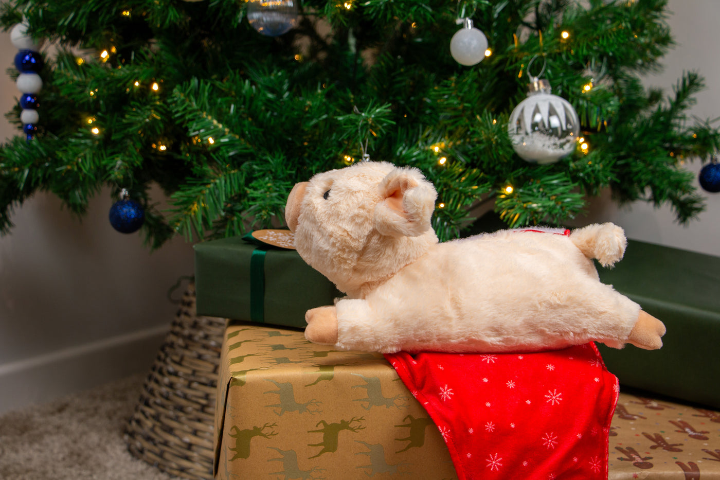 Paloma Pig in Blanket Festive Dog Toy by Ancol