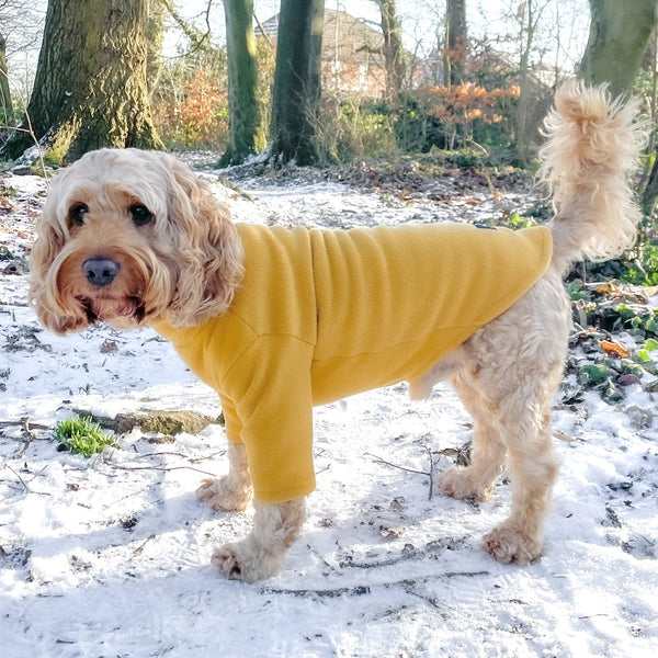 Pawsome Suits 2-Leg Fleece Dog Suit - Mustard