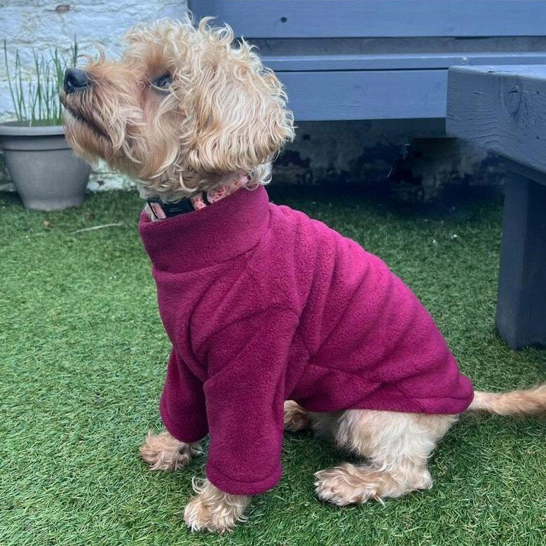 Pawsome Suits 2-Leg Fleece Dog Suit - Mulberry