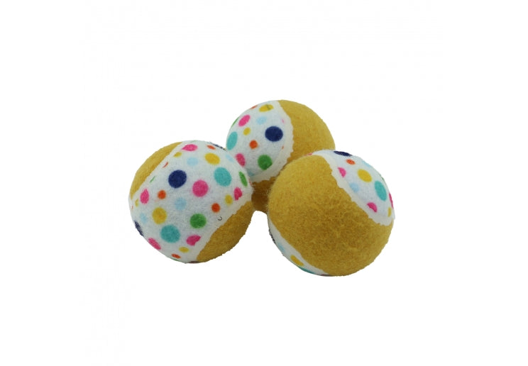 Ancol Pawty Time Tennis Balls (3pcs)