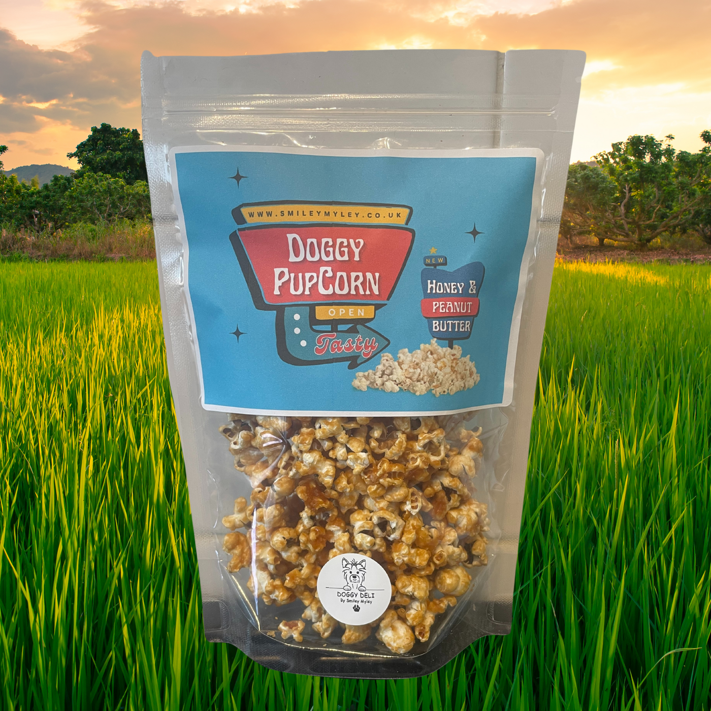 Dog Safe Honey & Peanut Butter Pupcorn 60g