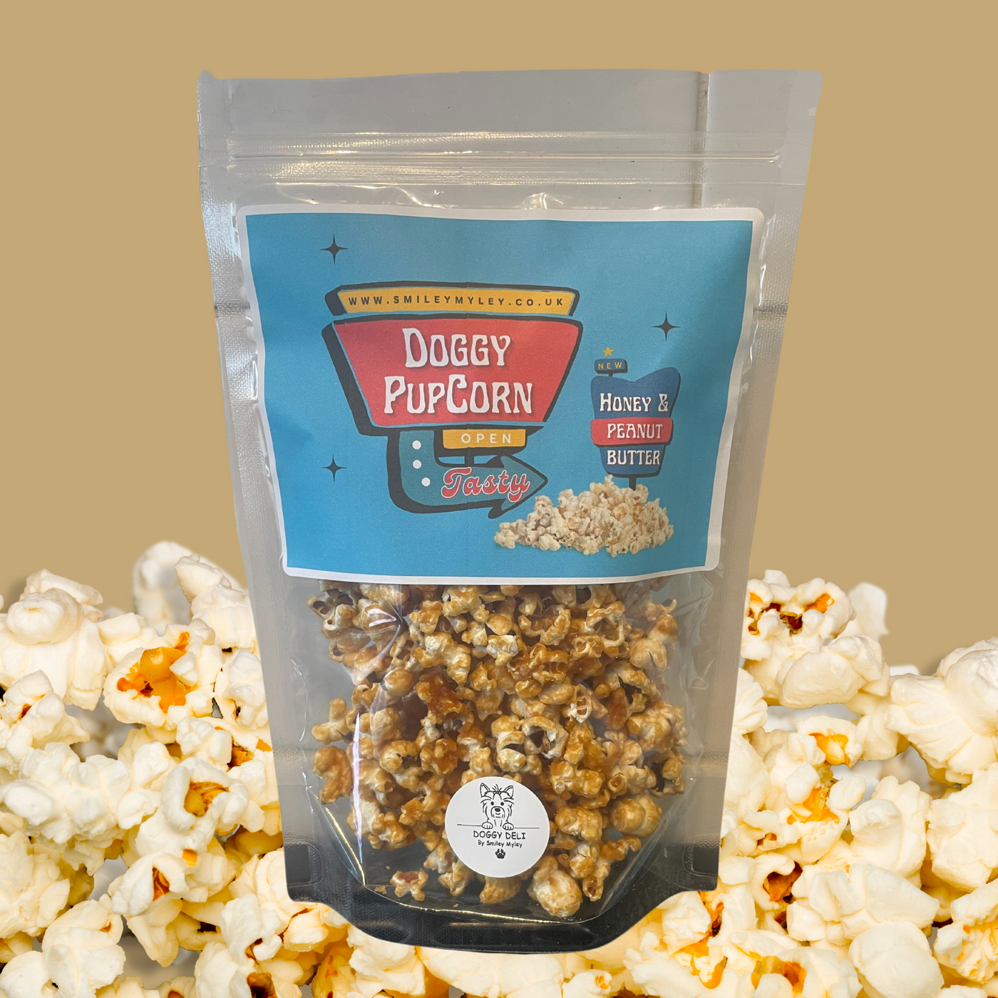 Dog Safe Honey & Peanut Butter Pupcorn 60g