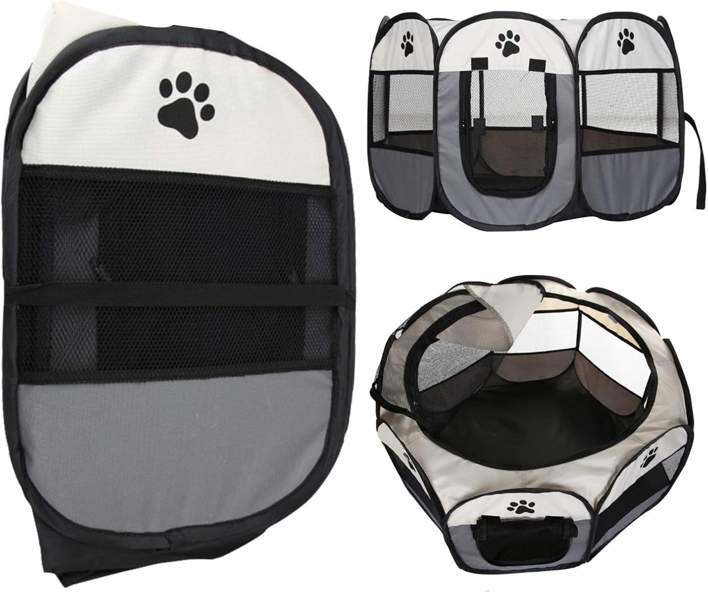 Portable Pet Playpen Grey (73x73x43cm)