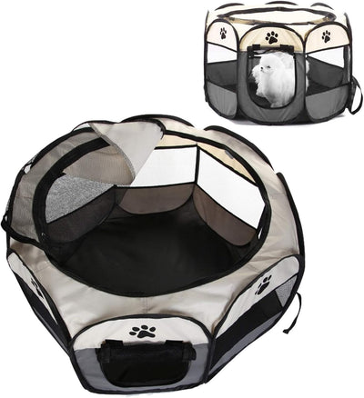 Portable Pet Playpen Grey (73x73x43cm)